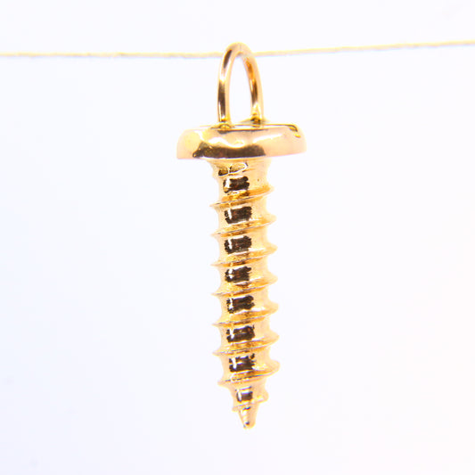 Vintage 18K Gold Screw Pendant Unmarked 18K Yellow Gold Charm