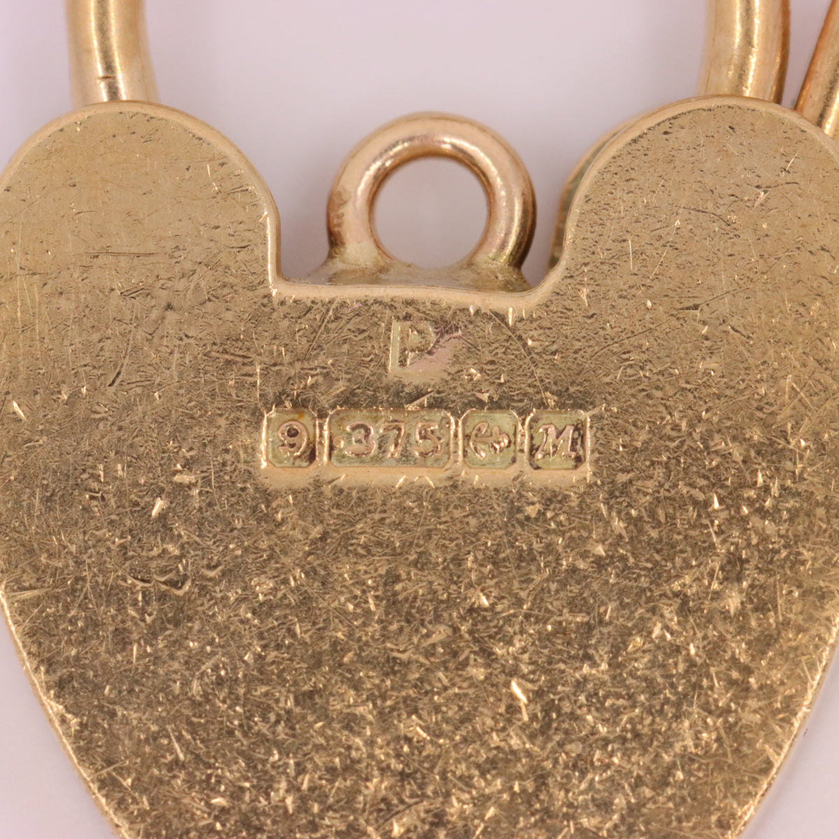 Vintage 9ct Yellow Gold Double Hallmarked Heart Padlock Charm Pendant Love Lock