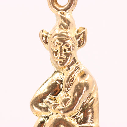 Vintage 9ct Hallmarked Gold Elf Imp Pixie Fairy Fantasy Charm Pendant Gift