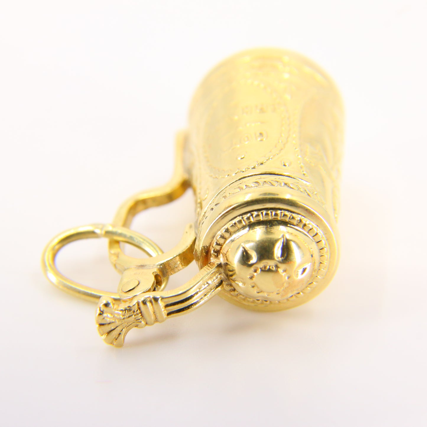 Vintage 14ct Continental Tankard Pendant Hopfen Und Malz Yellow Gold Charm