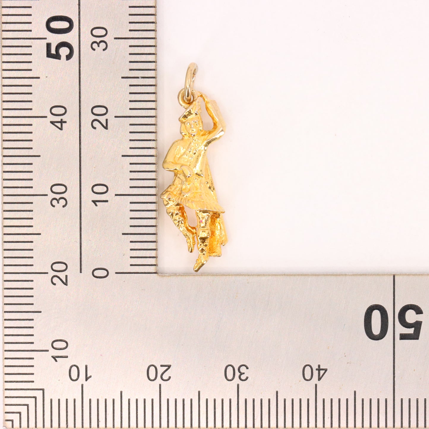 Vintage 9ct Hallmarked Yellow Gold Scottish Highland Dancer Charm Pendant Gift