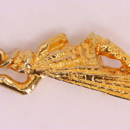 Vintage 9ct Hallmarked Yellow Gold Scottish Highland Dancer Charm Pendant Gift