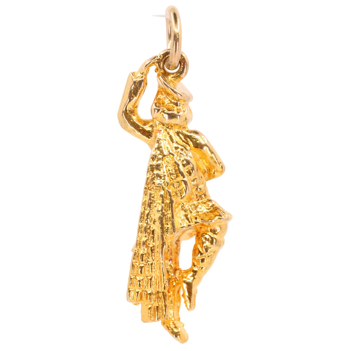 Vintage 9ct Hallmarked Yellow Gold Scottish Highland Dancer Charm Pendant Gift