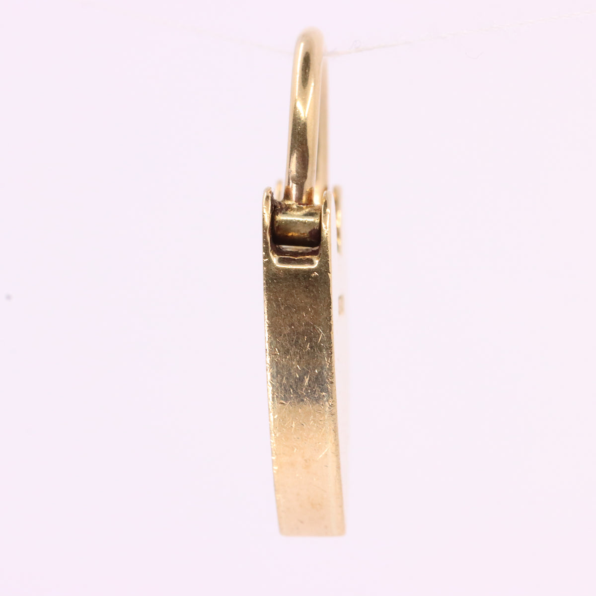 Vintage 9ct Yellow Gold Double Hallmarked Heart Padlock Charm Pendant Love Lock