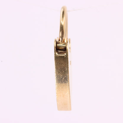 Vintage 9ct Yellow Gold Double Hallmarked Heart Padlock Charm Pendant Love Lock