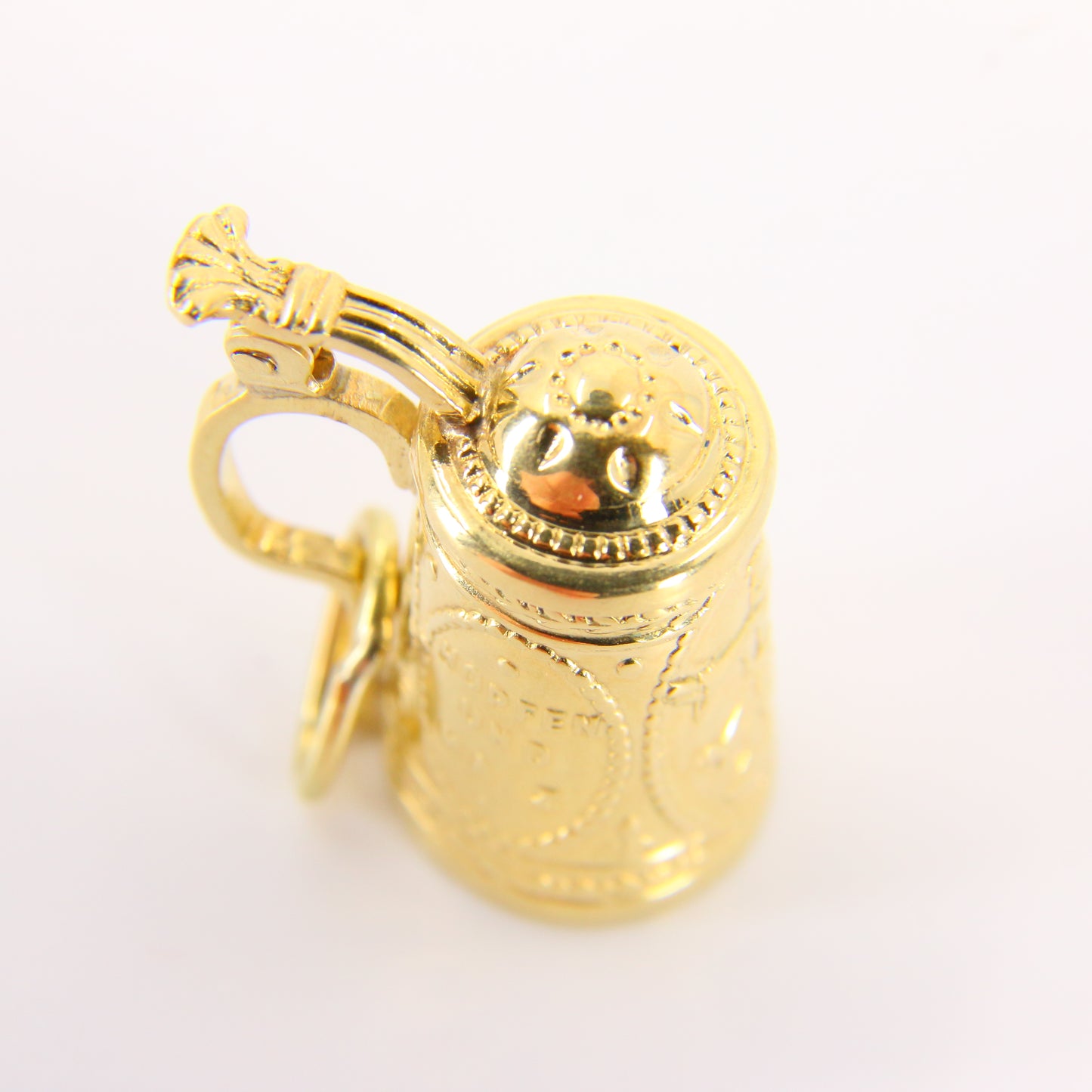 Vintage 14ct Continental Tankard Pendant Hopfen Und Malz Yellow Gold Charm