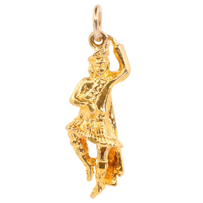 Vintage 9ct Hallmarked Yellow Gold Scottish Highland Dancer Charm Pendant Gift