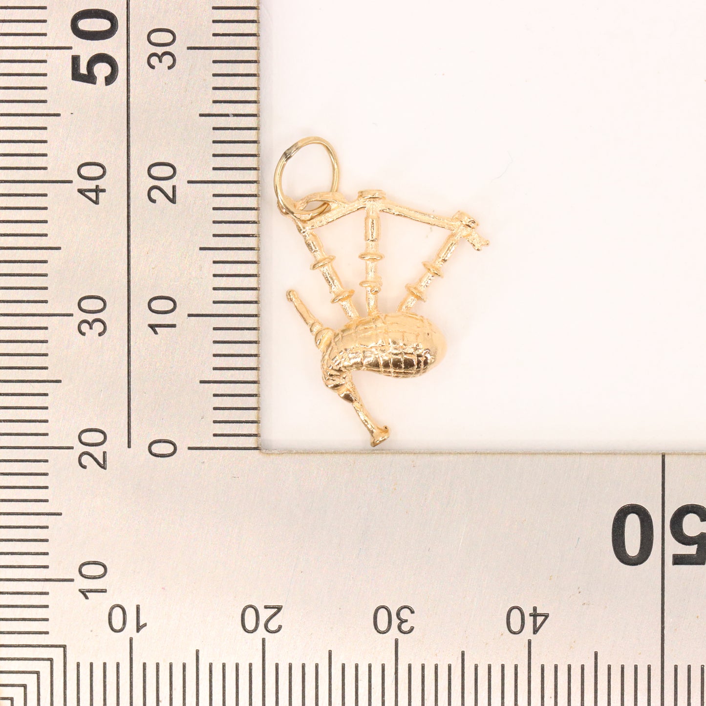 Vintage 9ct Hallmarked Gold Scottish Bagpipes Charm Pendant Piper Gift Scotland