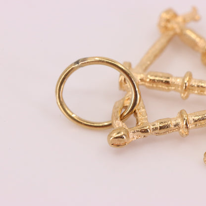 Vintage 9ct Hallmarked Gold Scottish Bagpipes Charm Pendant Piper Gift Scotland