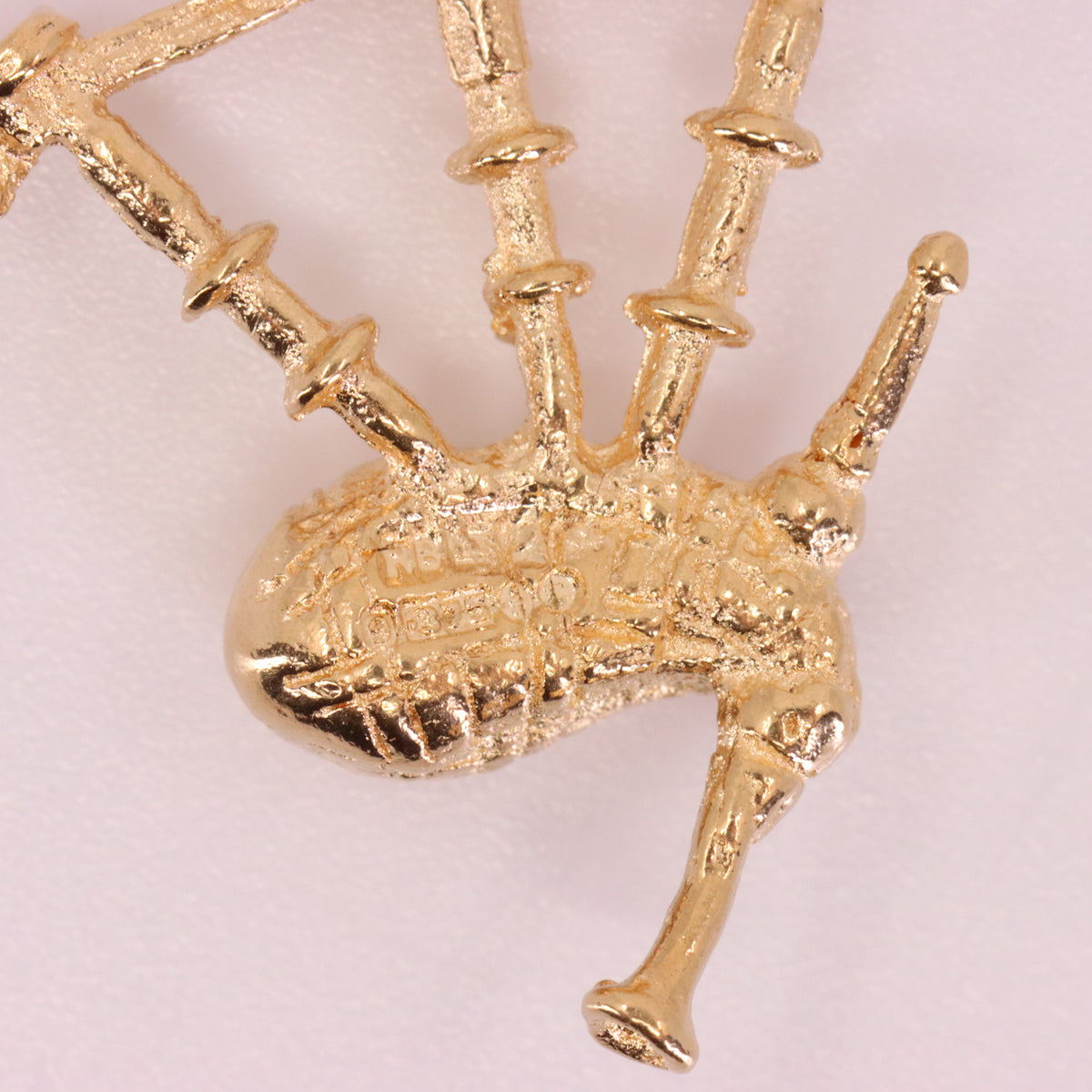 Vintage 9ct Hallmarked Gold Scottish Bagpipes Charm Pendant Piper Gift Scotland