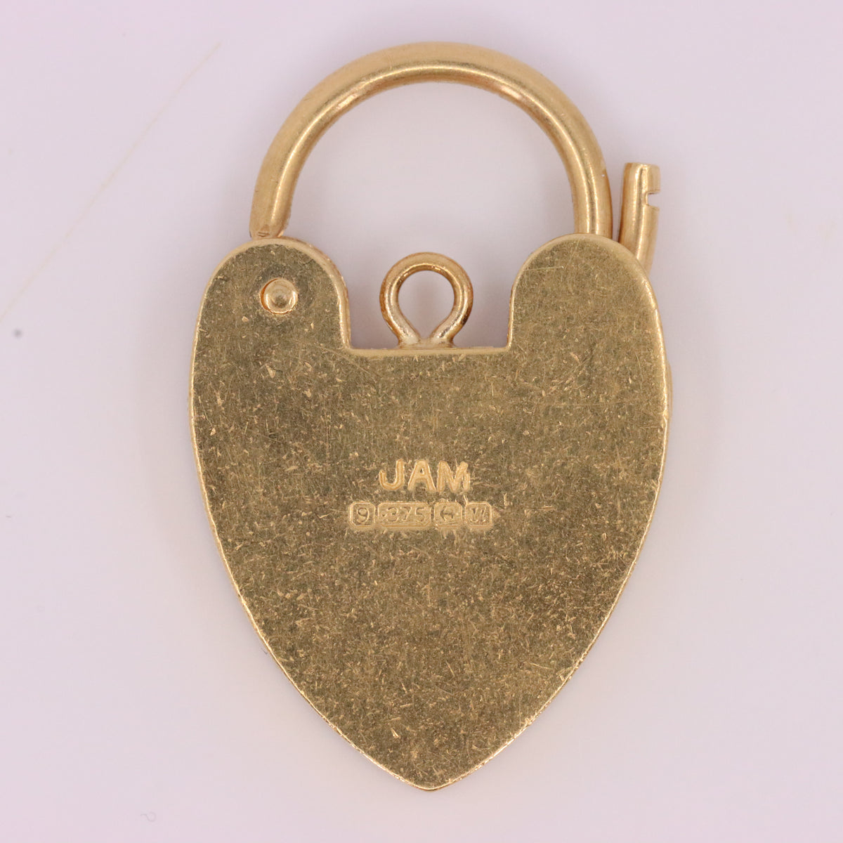 Vintage 9ct Gold Hallmarked Heart Padlock Pendant Charm Bracelet Lock Love Gift