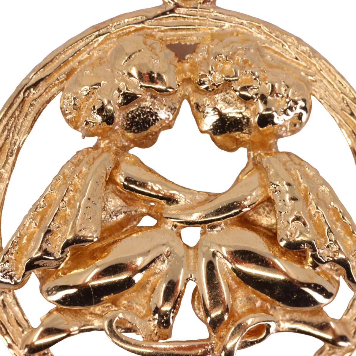 Vintage 9ct Hallmarked Gold Gemini Twins Zodiac Charm Pendant Astrology Gift