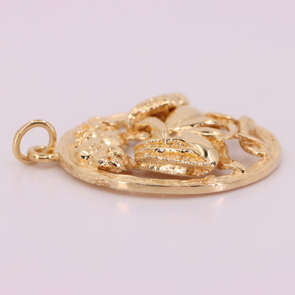 Vintage 9ct Hallmarked Gold Gemini Twins Zodiac Charm Pendant Astrology Gift