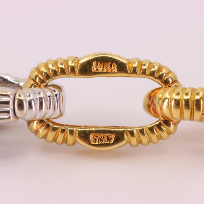 Vintage 18ct Gold 18 Inch Roberto Coin Diamond Clasp Italian Link Necklace