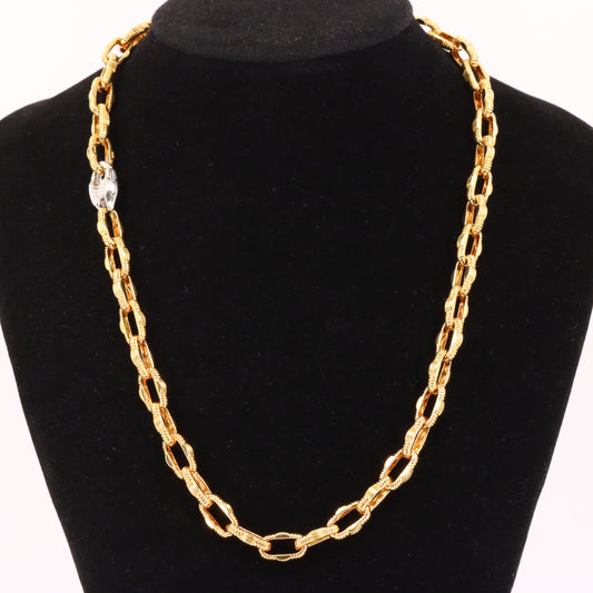 Vintage 18ct Gold 18 Inch Roberto Coin Diamond Clasp Italian Link Necklace