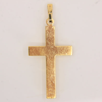 Vintage 9ct Yellow Gold Italian Crucifix Cross Pendant Hallmarked Christian Gift