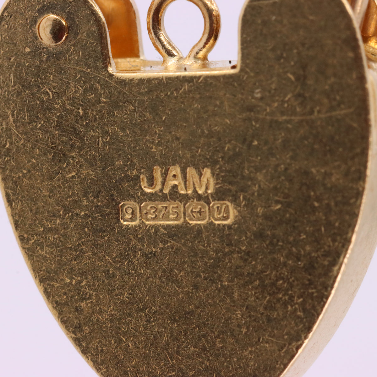 Vintage 9ct Gold Hallmarked Heart Padlock Pendant Charm Bracelet Lock Love Gift