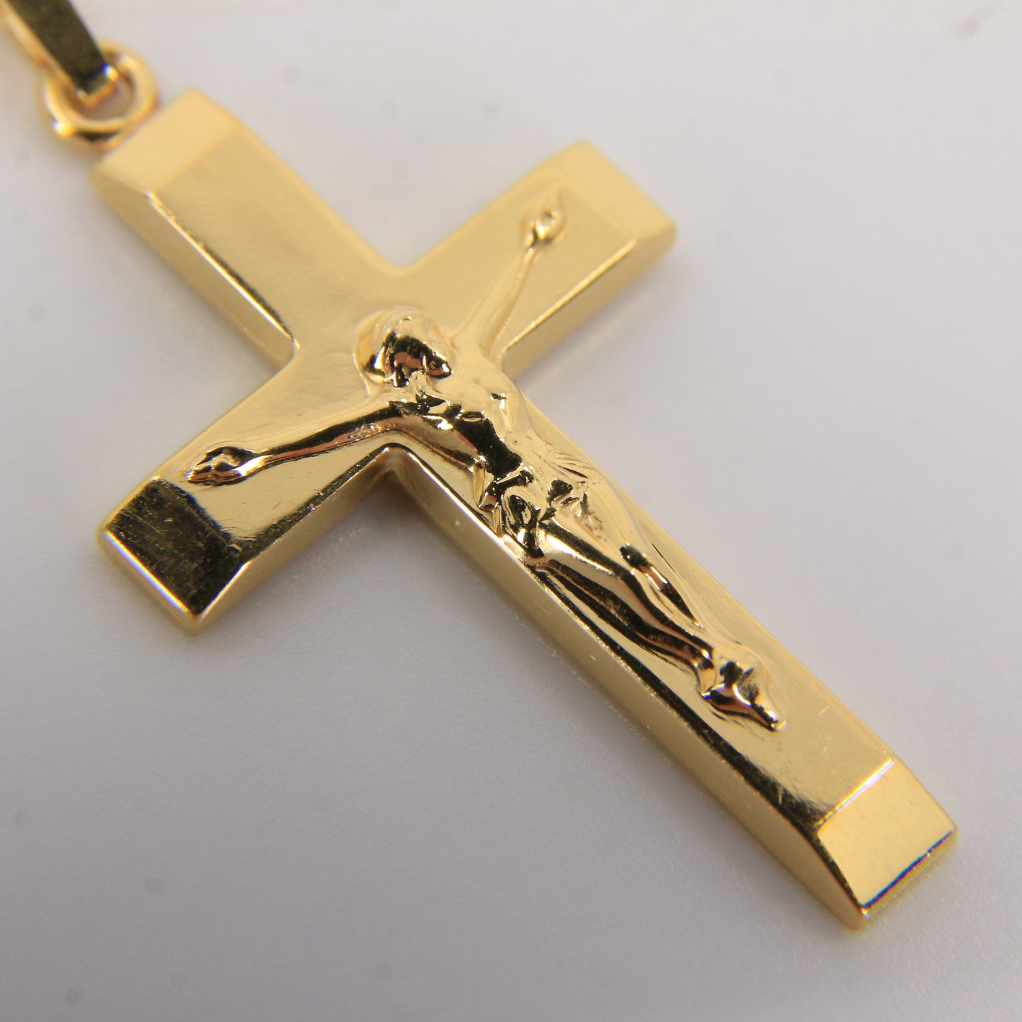 Vintage 9ct Yellow Gold Italian Crucifix Cross Pendant Hallmarked Christian Gift