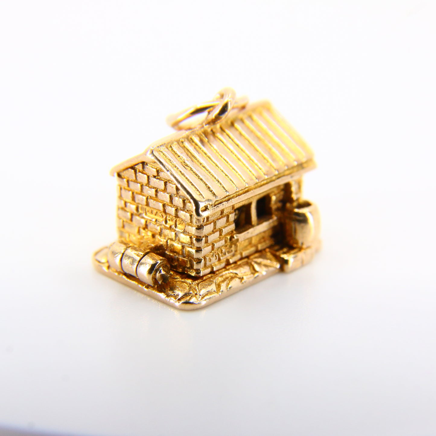 Vintage 9ct Opening Car Garage Charm 9 Carat Hallmarked Yellow Gold Pendant Gift