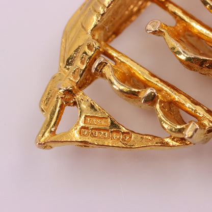 Vintage 9ct Hallmarked Gold Spanish Galleon Sailing Ship Boat Charm Pendant Gift