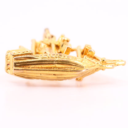 Vintage 9ct Hallmarked Gold Spanish Galleon Sailing Ship Boat Charm Pendant Gift