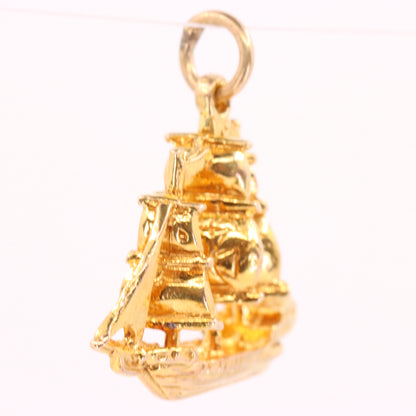 Vintage 9ct Hallmarked Gold Spanish Galleon Sailing Ship Boat Charm Pendant Gift