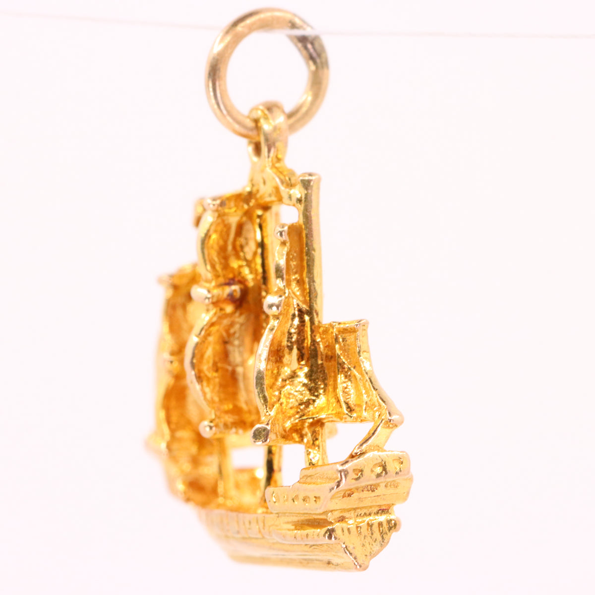 Vintage 9ct Hallmarked Gold Spanish Galleon Sailing Ship Boat Charm Pendant Gift