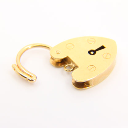 Vintage 9ct Heart Lock Gold Charm Padlock Closer Pendant Hallmarked