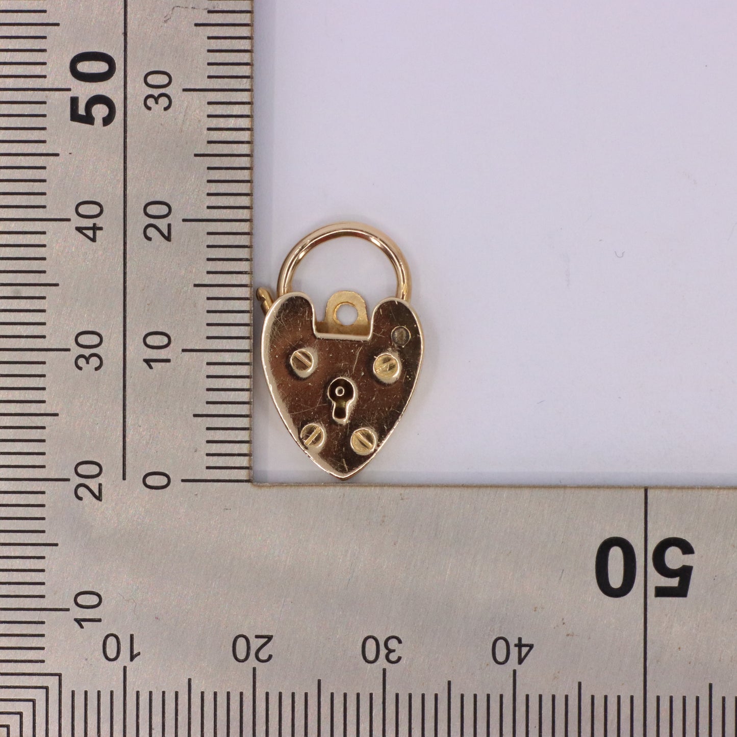 Vintage Jensen 9ct Rose Gold Hallmarked Heart Padlock Charm Pendant Love Gift