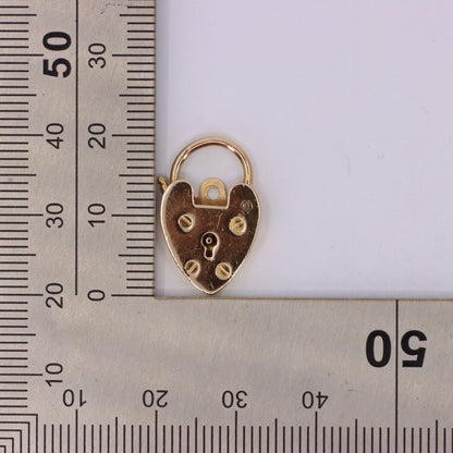 Vintage Jensen 9ct Rose Gold Hallmarked Heart Padlock Charm Pendant Love Gift