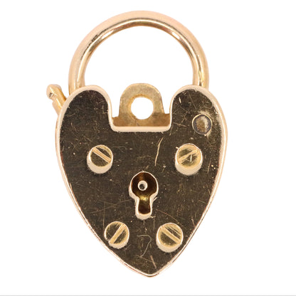 Vintage Jensen 9ct Rose Gold Hallmarked Heart Padlock Charm Pendant Love Gift