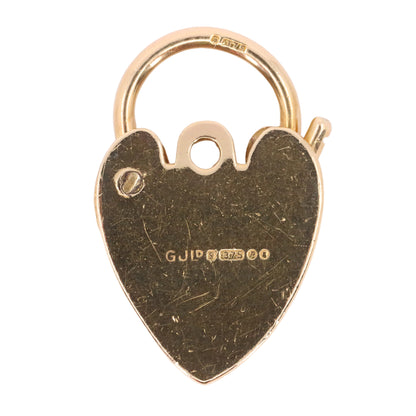 Vintage Jensen 9ct Rose Gold Hallmarked Heart Padlock Charm Pendant Love Gift