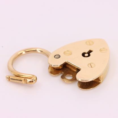 Vintage Jensen 9ct Rose Gold Hallmarked Heart Padlock Charm Pendant Love Gift