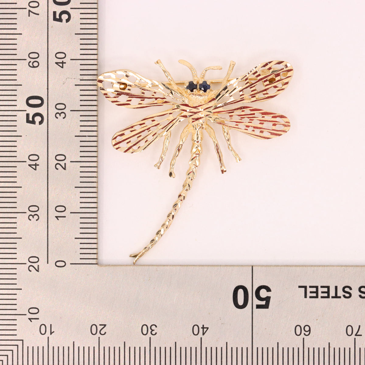 Vintage 9ct Hallmarked Yellow Gold Dragonfly Insect Brooch Nature Boxed Gift