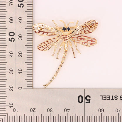 Vintage 9ct Hallmarked Yellow Gold Dragonfly Insect Brooch Nature Boxed Gift