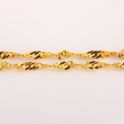 Vintage 14K Solid Yellow Gold 19 INCH Singapore Chain Necklace – Boxed Gift