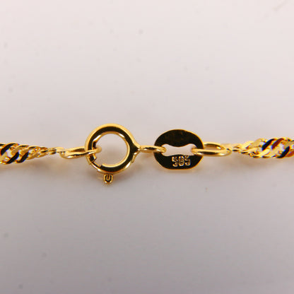 Vintage 14K Solid Yellow Gold 19 INCH Singapore Chain Necklace – Boxed Gift