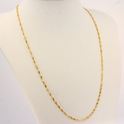 Vintage 14K Solid Yellow Gold 19 INCH Singapore Chain Necklace – Boxed Gift