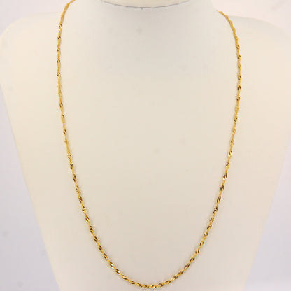 Vintage 14K Solid Yellow Gold 19 INCH Singapore Chain Necklace – Boxed Gift
