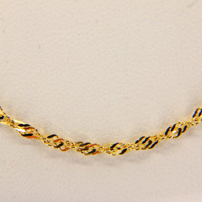 Vintage 14K Solid Yellow Gold 19 INCH Singapore Chain Necklace – Boxed Gift