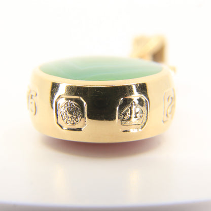 Vintage 9ct Gold Hallmarked 2000 Large Celtic Knot Agate Set Pendant Gift