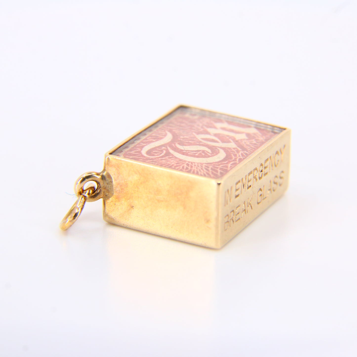 Vintage 9ct Ten Bob Emergency Break Glass Gold Charm Hallmarked Yellow Gold 10 Shilling Pendant