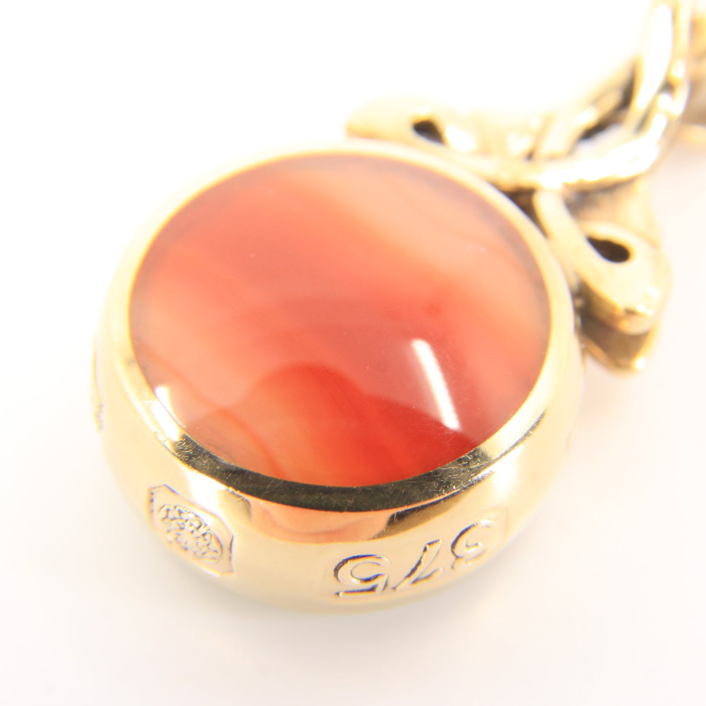 Vintage 9ct Gold Hallmarked 2000 Large Celtic Knot Agate Set Pendant Gift