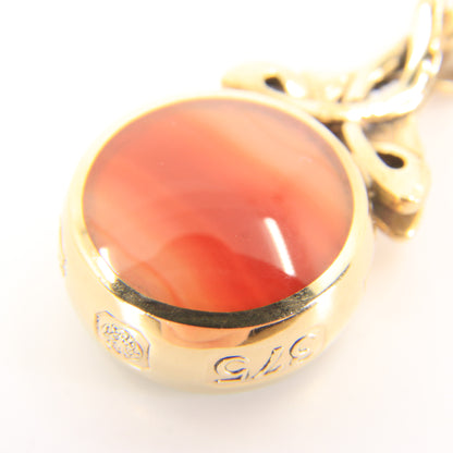 Vintage 9ct Gold Hallmarked 2000 Large Celtic Knot Agate Set Pendant Gift