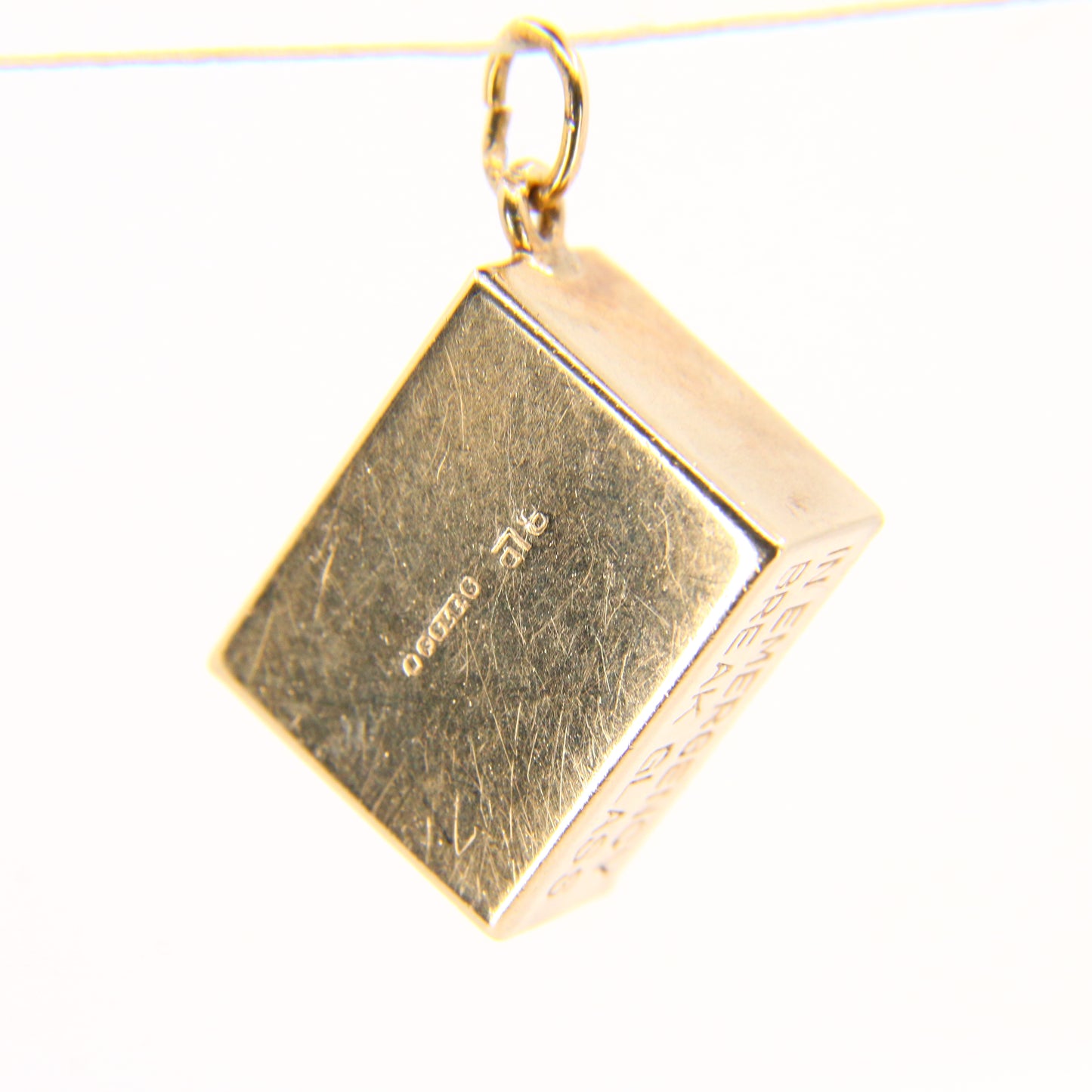 Vintage 9ct Ten Bob Emergency Break Glass Gold Charm Hallmarked Yellow Gold 10 Shilling Pendant