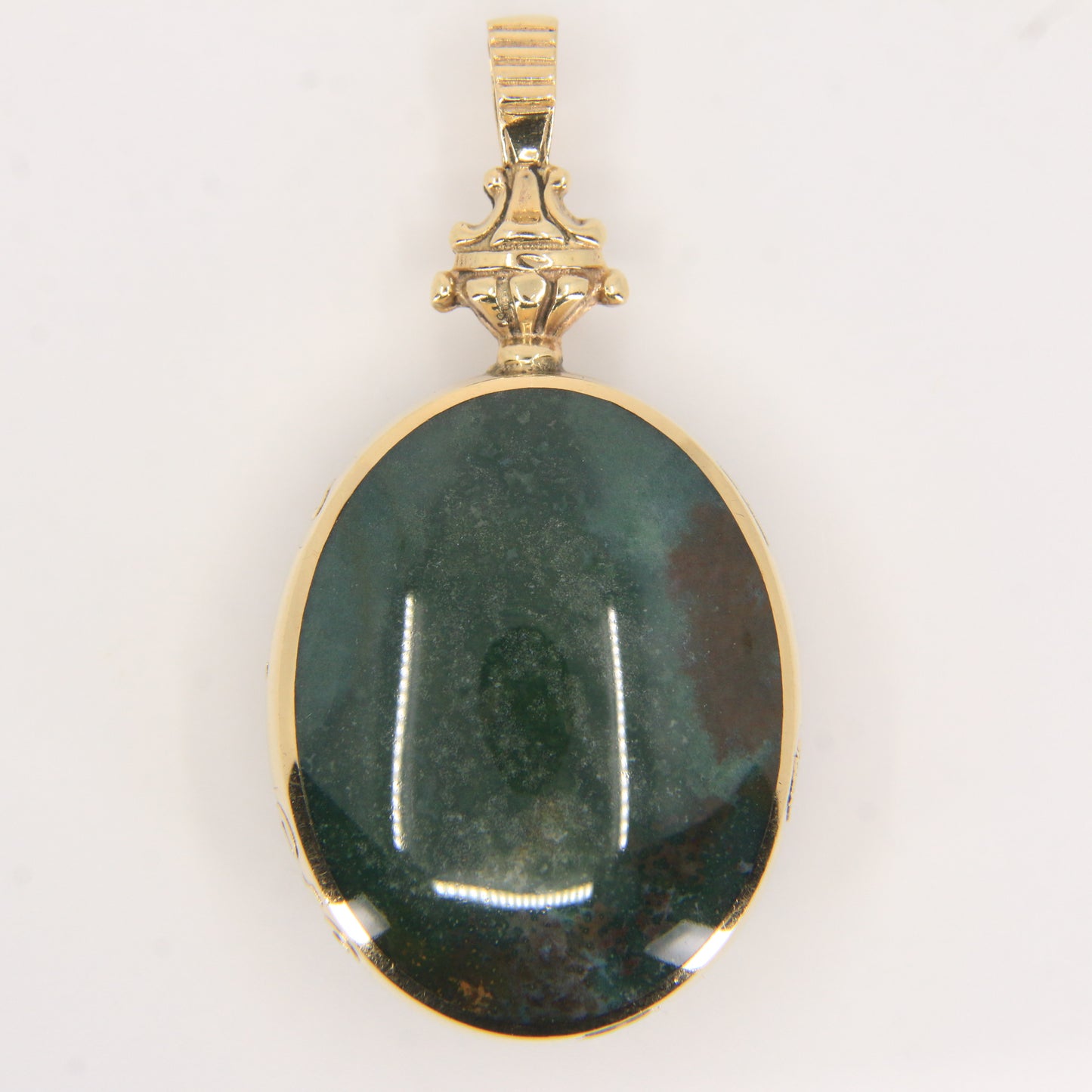 Vintage 9ct Gold Hallmarked 1995 Malachite & Blue John Agate Large Pendant Gift
