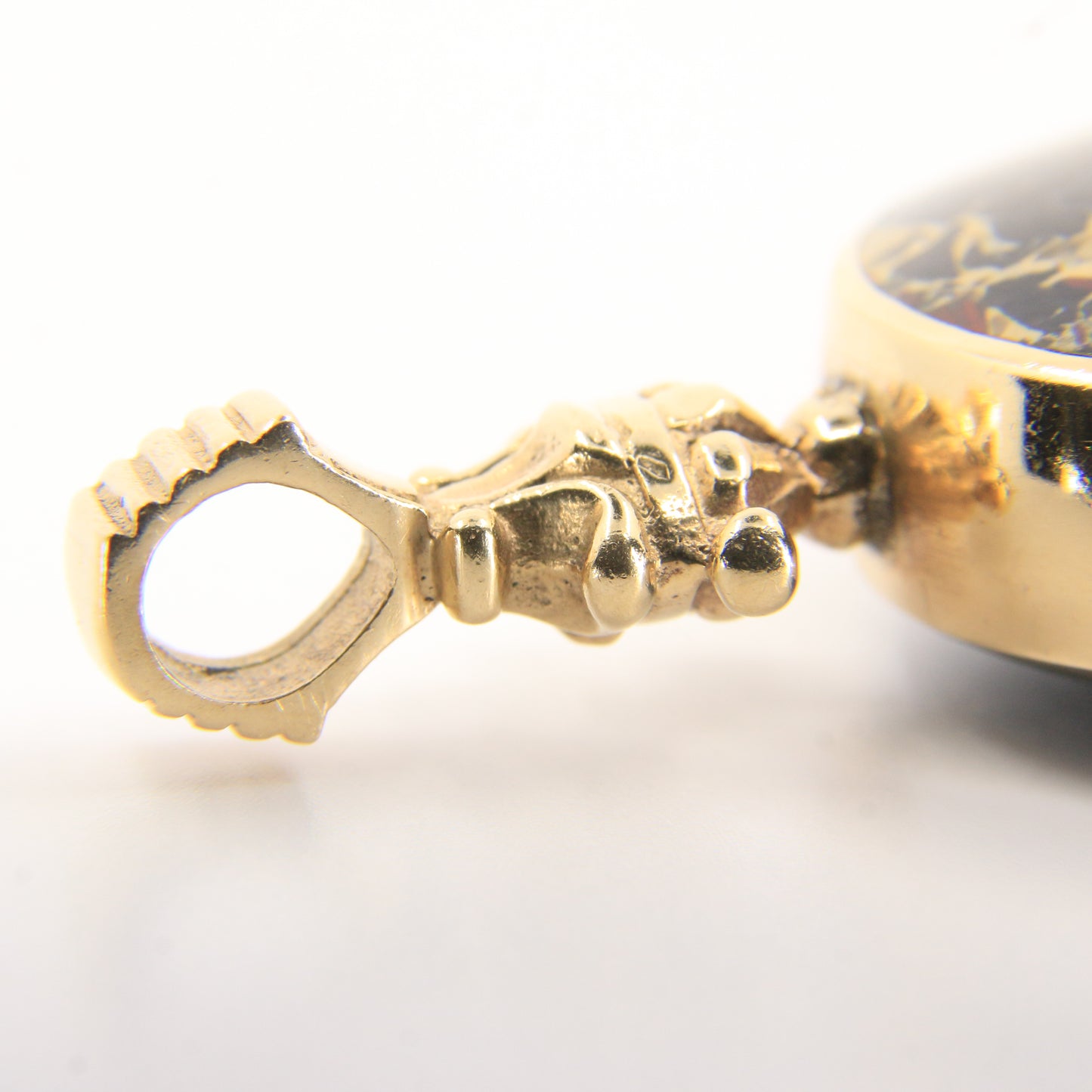 Vintage 9ct Gold Hallmarked 1995 Malachite & Blue John Agate Large Pendant Gift