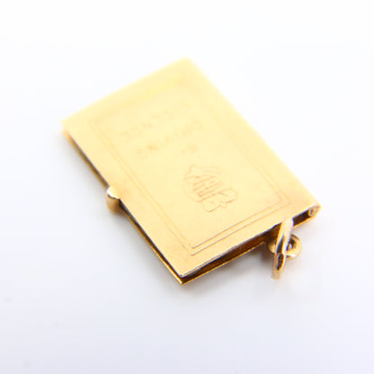 Vintage 9ct Driving License Charm Papers 9 Carat Hallmarked Yellow Gold Pendant