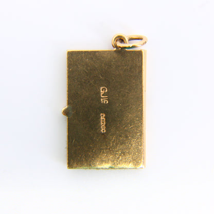 Vintage 9ct Driving License Charm Papers 9 Carat Hallmarked Yellow Gold Pendant