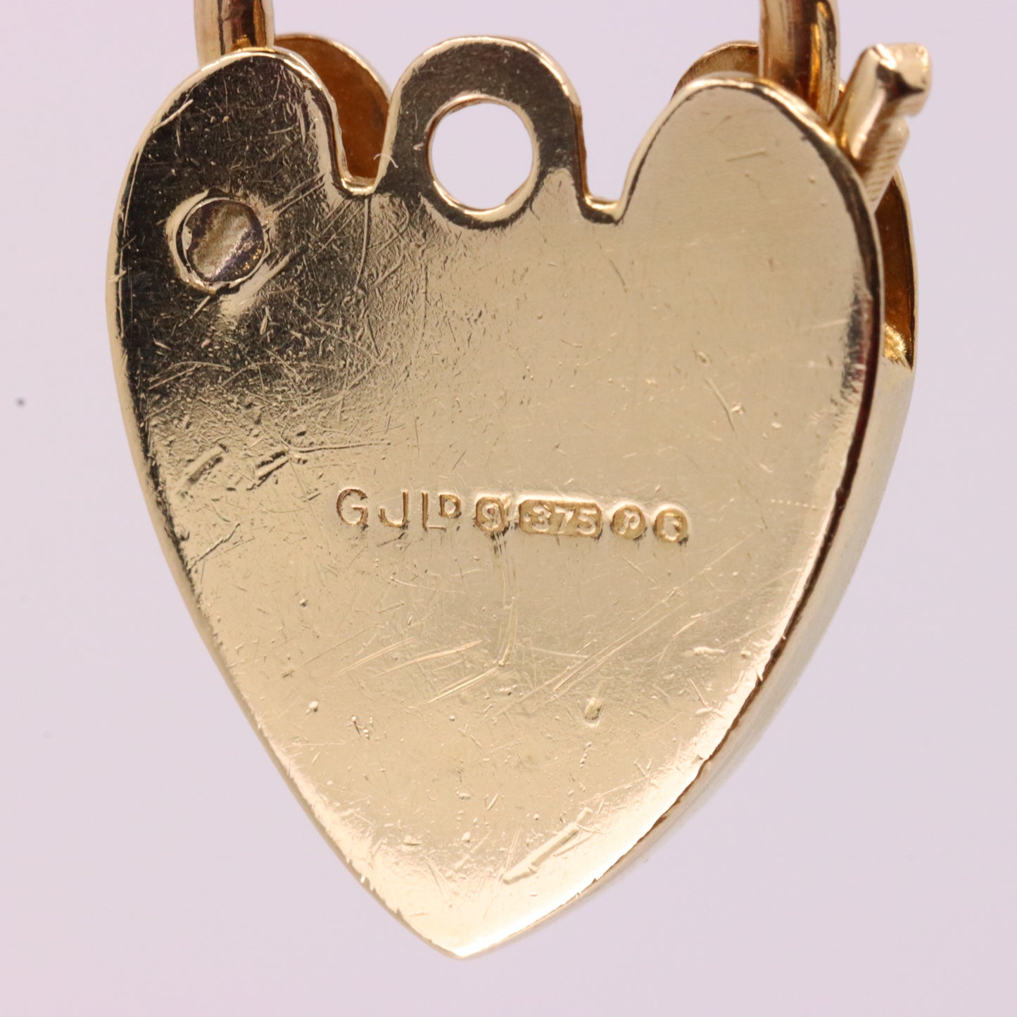Vintage Jensen 9ct Rose Gold Hallmarked Heart Padlock Charm Pendant Love Gift